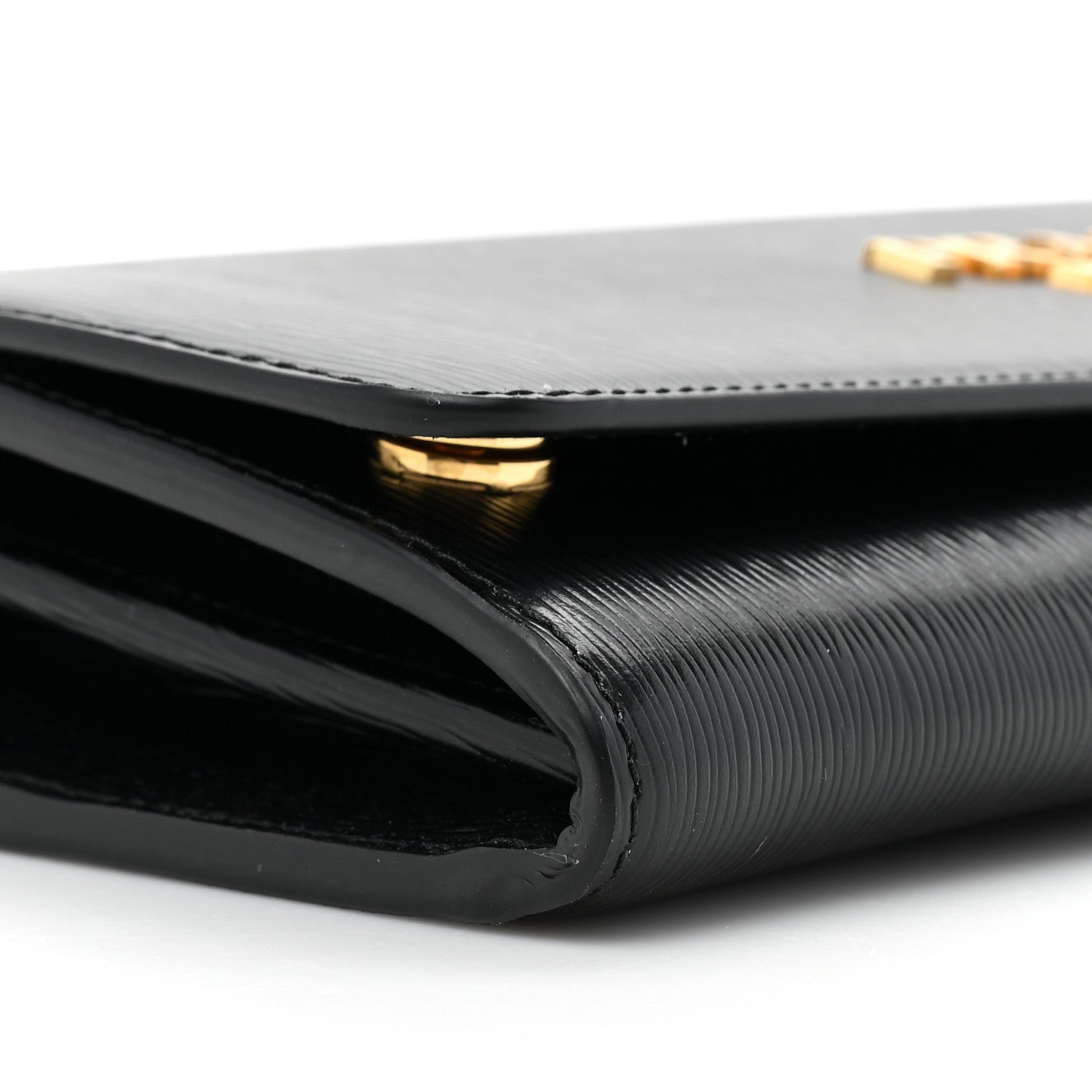 Prada Vitello Move Metal Oro Chain Wallet Black 10 of 10