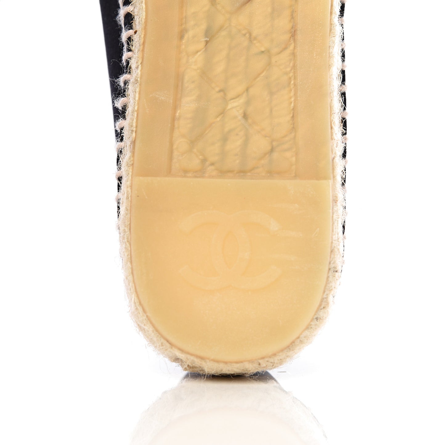 Satin Grosgrain CC Espadrilles 37 Black
