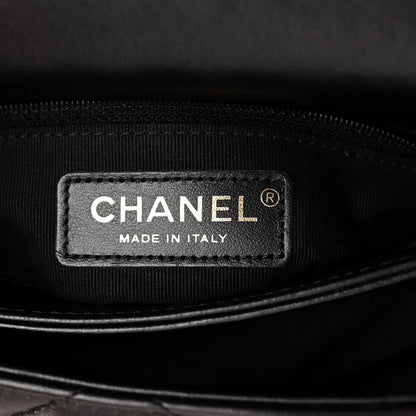 Chanel Lambskin Quilted Small Chain Top Handle Flap Black 6 of 11