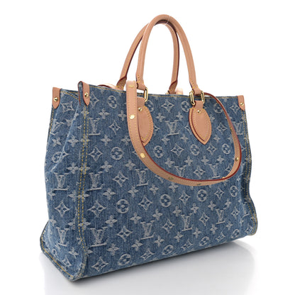 Louis Vuitton Monogram Denim Onthego MM Blue 3 of 9