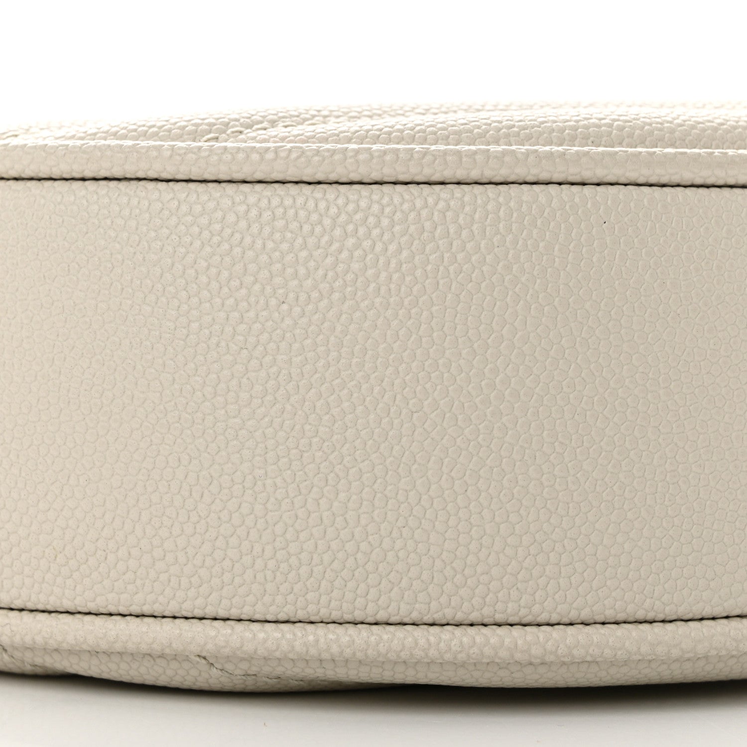 Saint Laurent Grain De Poudre Matelasse Chevron Quilted Round Vinyle Camera Bag Crema Soft 9 of 11