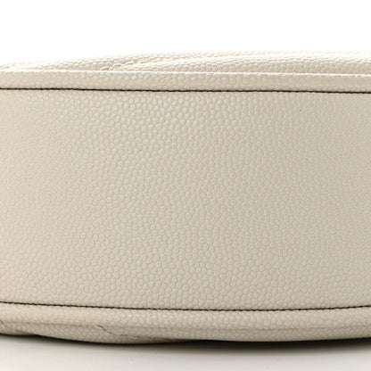 Saint Laurent Grain De Poudre Matelasse Chevron Quilted Round Vinyle Camera Bag Crema Soft 9 of 11