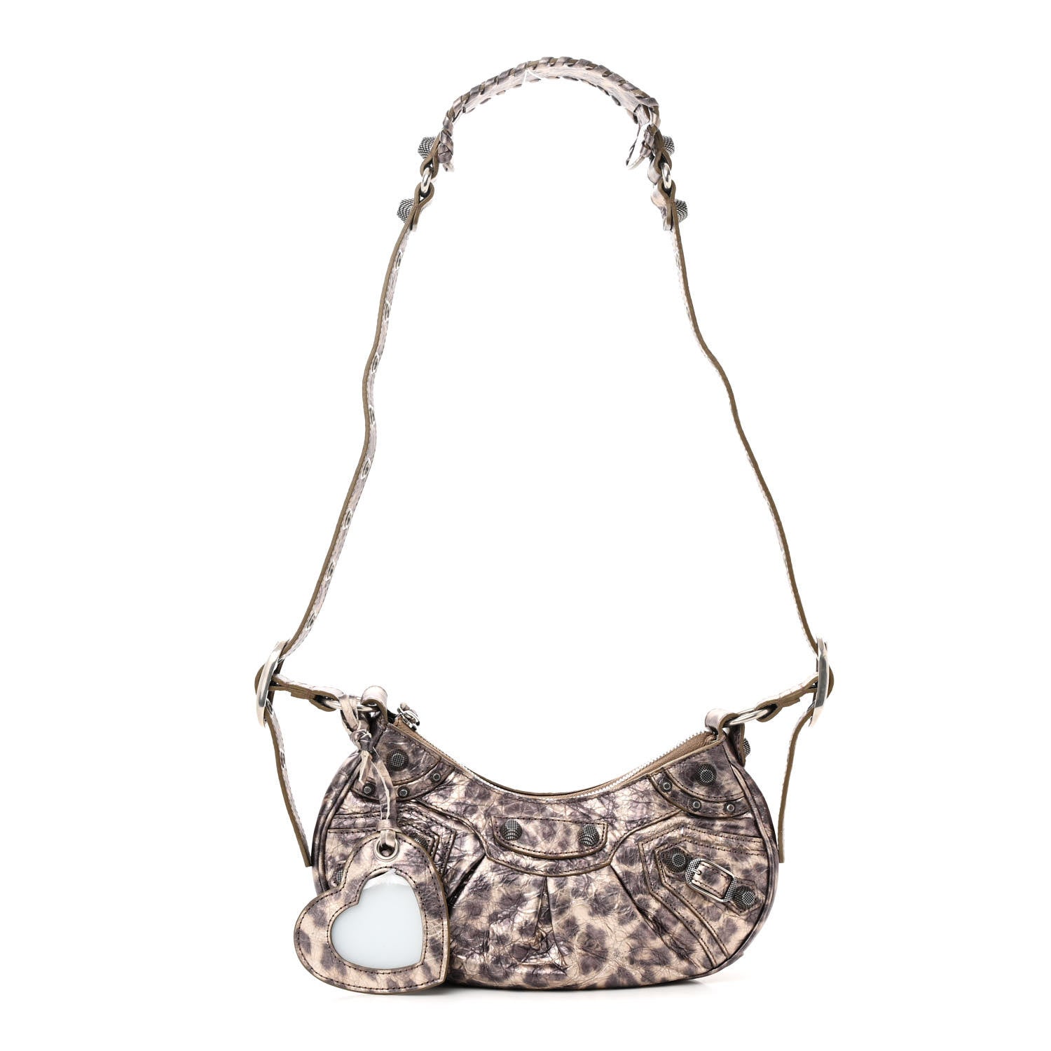 Balenciaga Metallic Agneau Arena Leopard Le Cagole Shoulder Bag XS Brown 3 of 12