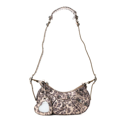 Balenciaga Metallic Agneau Arena Leopard Le Cagole Shoulder Bag XS Brown 3 of 12