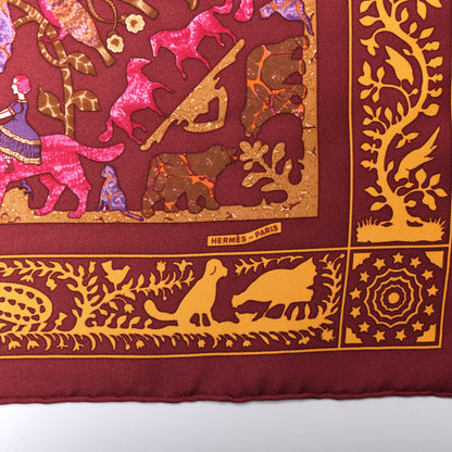 Hermes Silk Early America Pocket Square Scarf 2 of 3