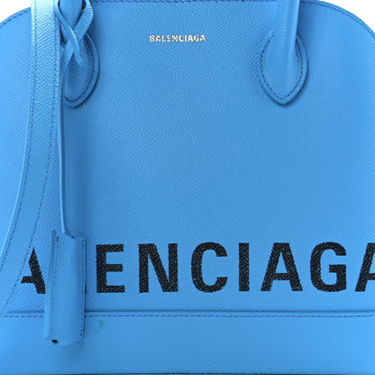 Balenciaga Signature Grained Calfskin Logo S Ville Top Handle Bag Bleu Turquoise 7 of 10