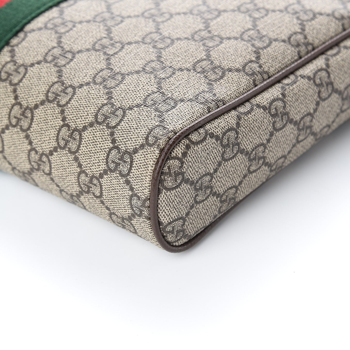 GG Supreme Monogram Web Medium Ophidia Messenger Bag Brown