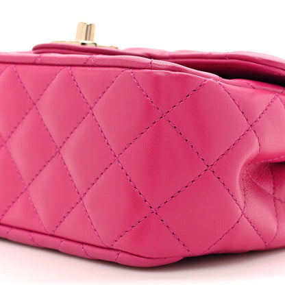 Chanel Lambskin Quilted Mini Crystal Top Handle Rectangular Flap Dark Pink 9 of 12