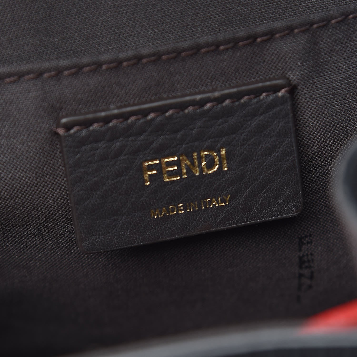 Fendi Vitello Cruise Bi-Color FF 1974 Embossed F is Fendi Drawstring Backpack Black Fragola Maya 6 of 12
