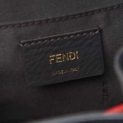 Fendi Vitello Cruise Bi-Color FF 1974 Embossed F is Fendi Drawstring Backpack Black Fragola Maya 6 of 12