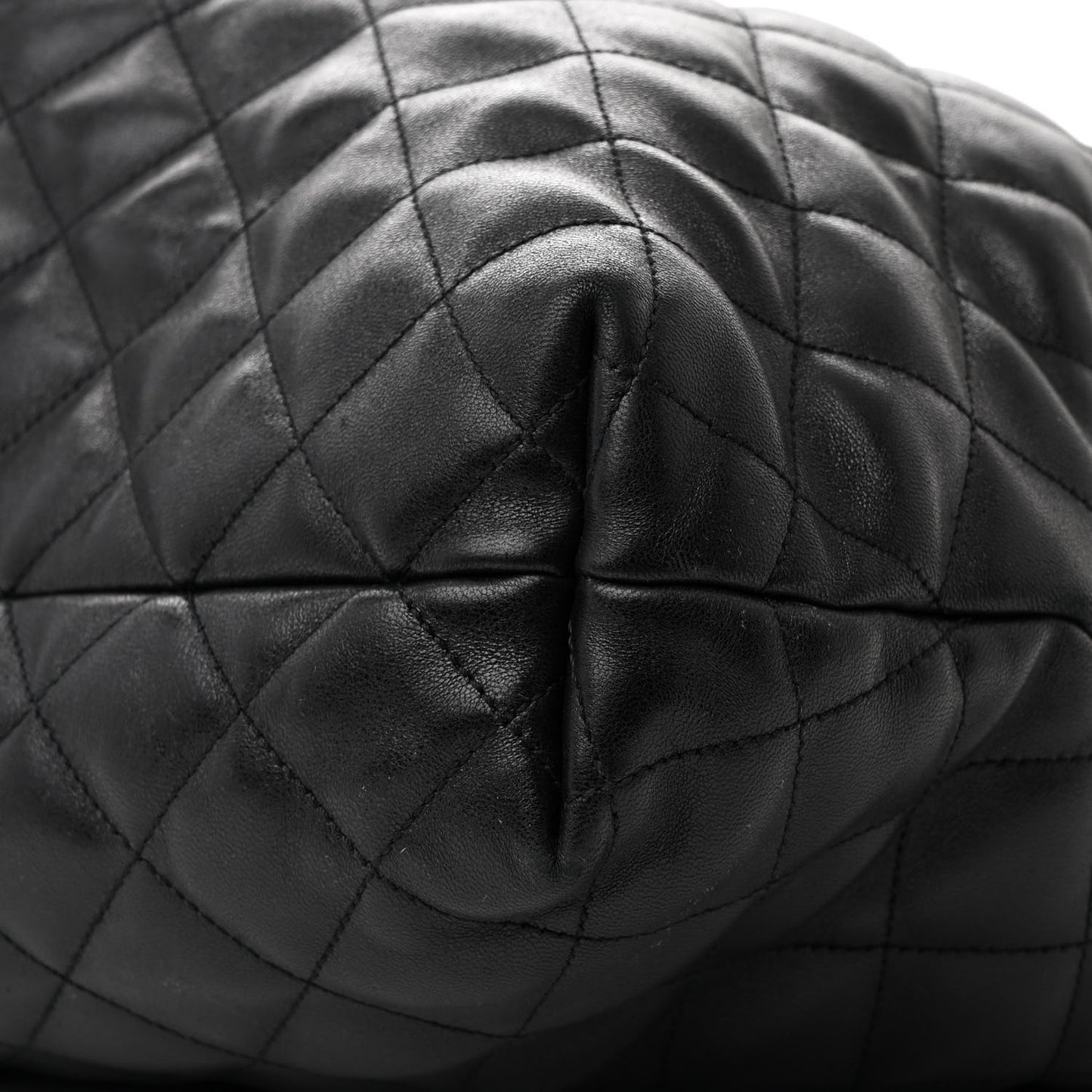 Lambskin Quilted Maxi Icare Shopping Tote Black