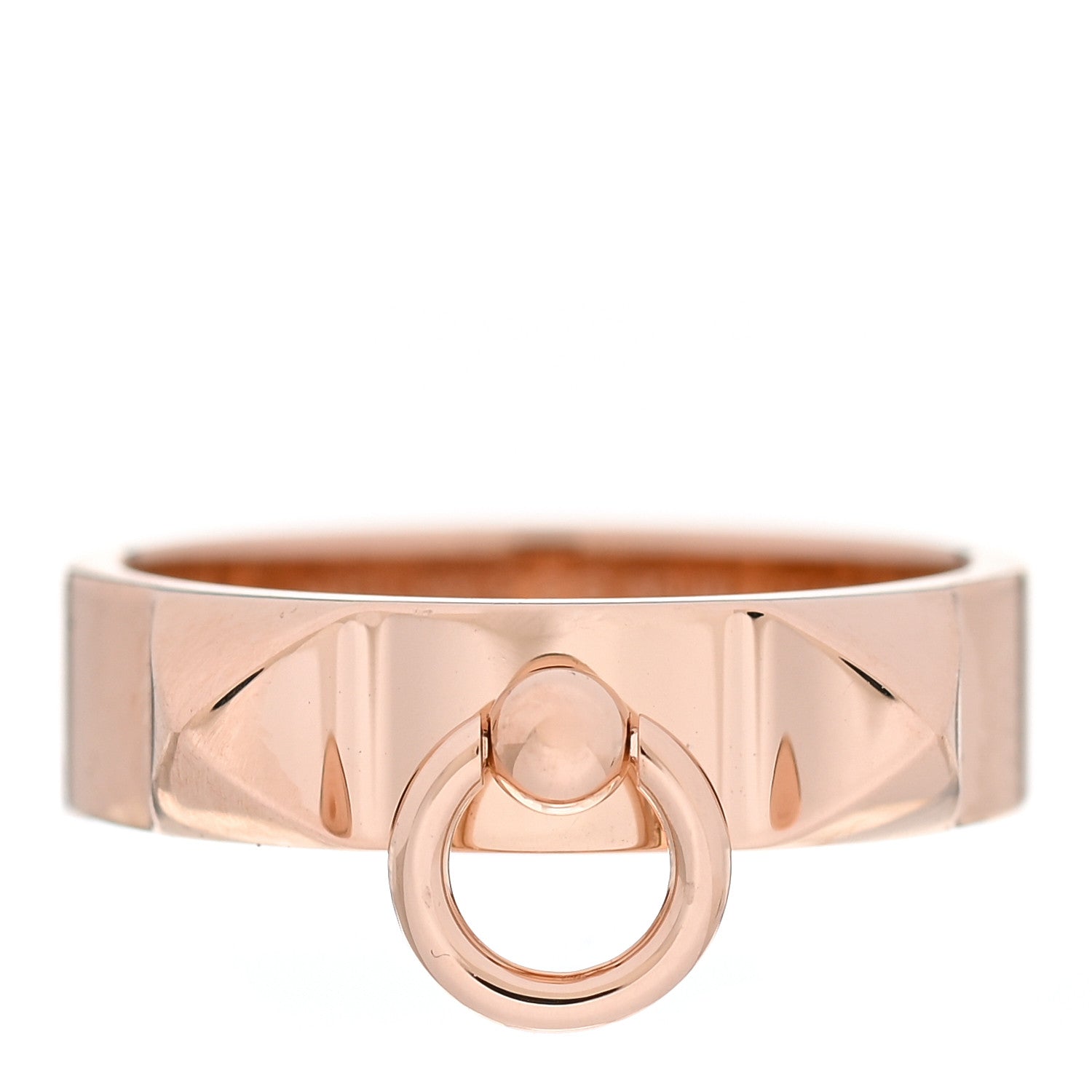 Hermes 18K Rose Gold PM Collier De Chien Ring 53 6.25 1 of 5