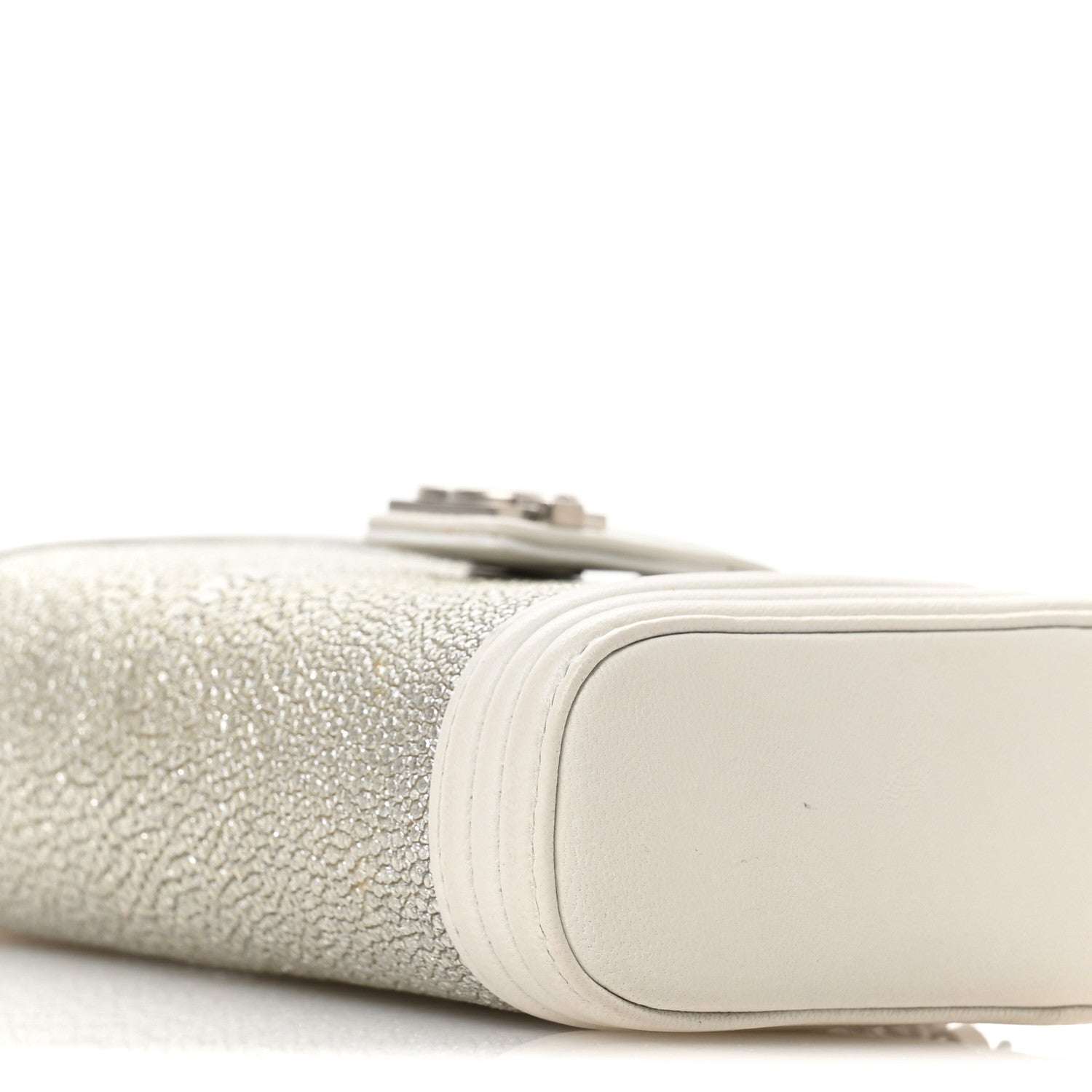 Chanel Metallic Galuchat Stingray Lambskin Mini Clutch With Removable Chain Silver 11 of 12