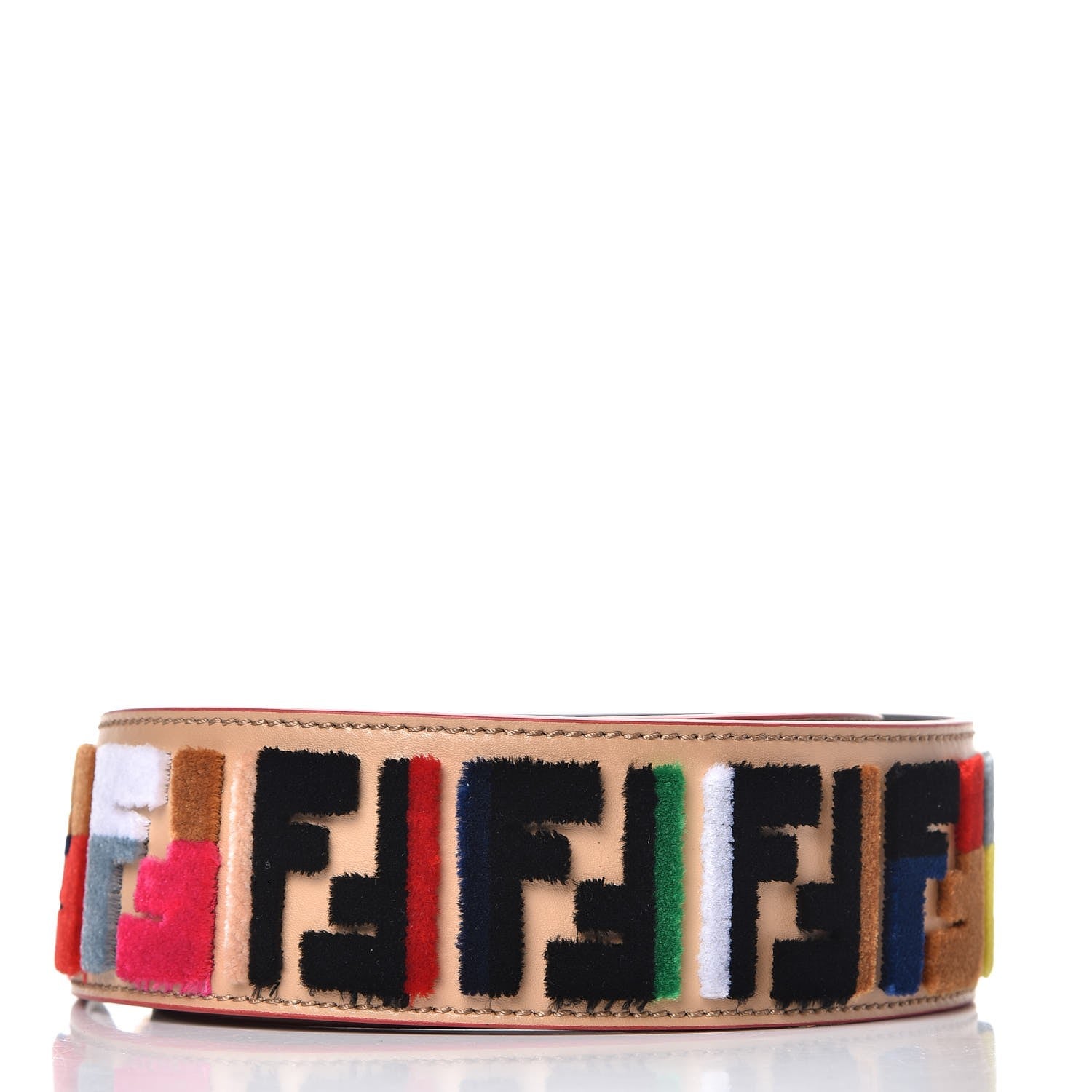 Fendi Vitello Liberty Velvet FF Multicolor Strap You Multicolor Cuoio 2 of 6