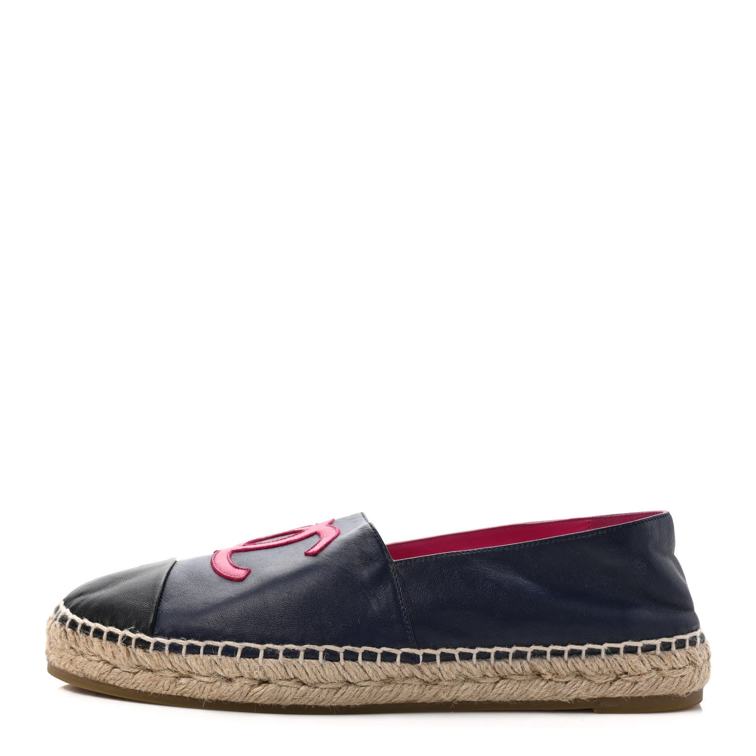 Chanel Lambskin CC Espadrilles 42 Navy Fuchsia Black 1 of 9