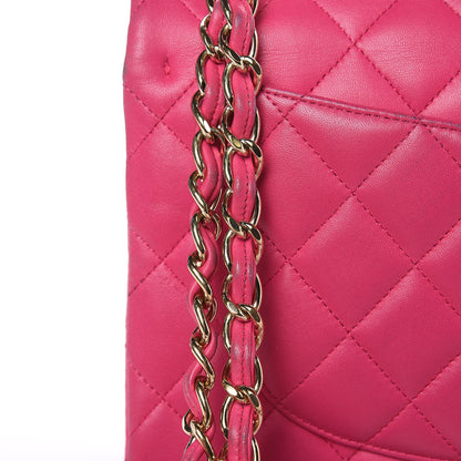 Chanel Lambskin Quilted Jumbo Double Flap Fuchsia 16 of 23