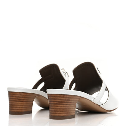Hermes Goatskin Candy Sandals 37.5 White 4 of 9