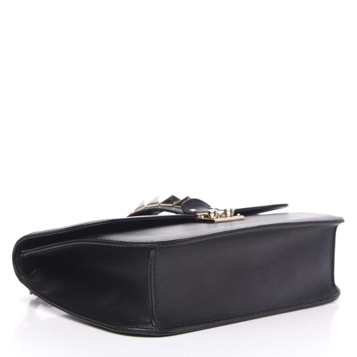 Vitello Medium Glam Lock Rockstud Flap Black