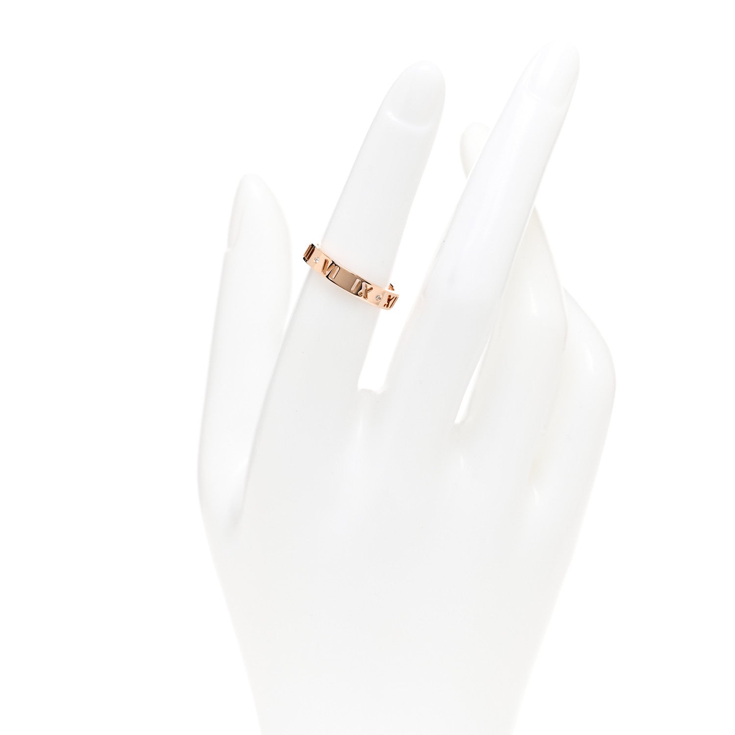 Tiffany 18K Rose Gold Diamond Atlas Pierced Ring 51 5.75 2 of 4