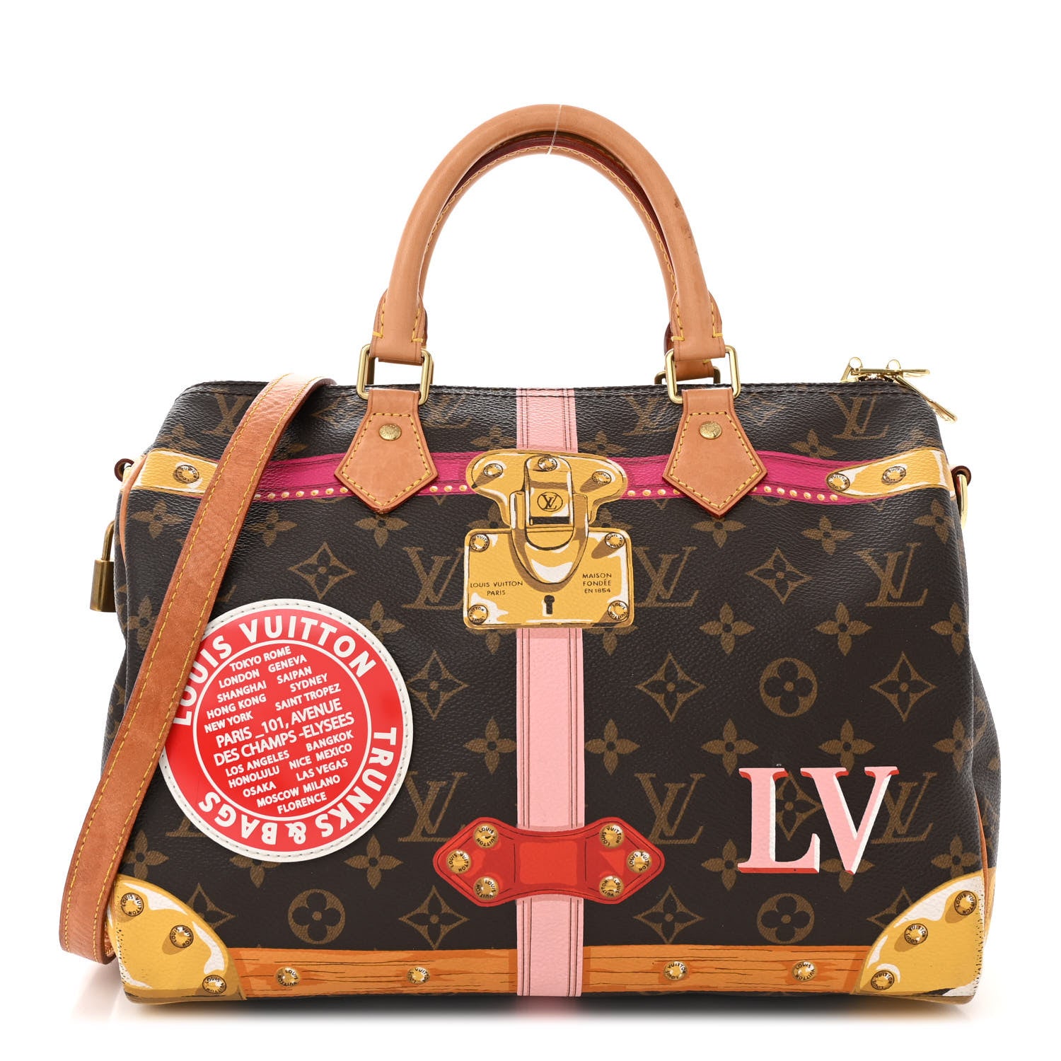 Louis Vuitton Monogram Summer Trunks Speedy Bandouliere 30 1 of 12
