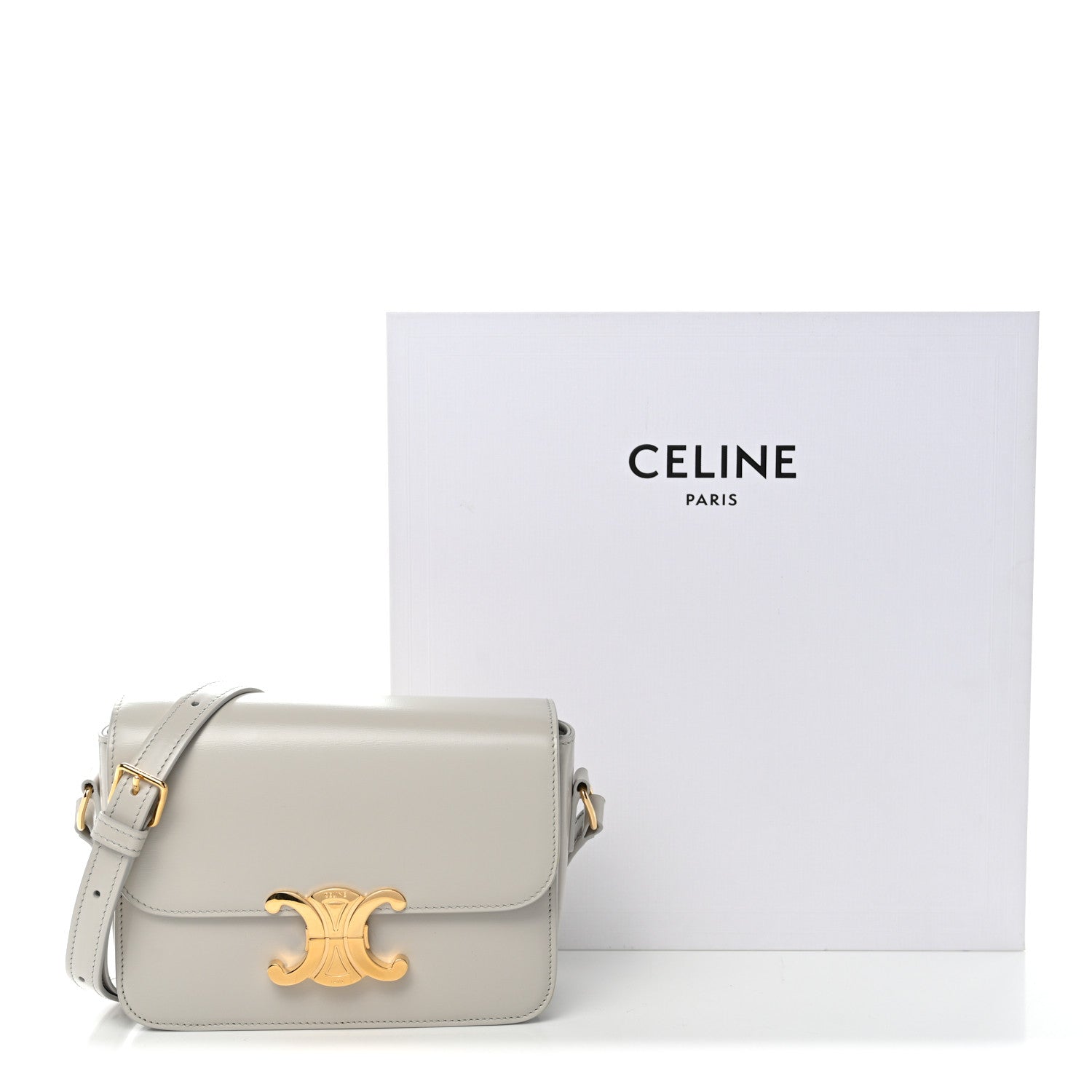 Celine Shiny Calfskin Teen Triomphe Chalk 1843130 – FASHIONPHILE