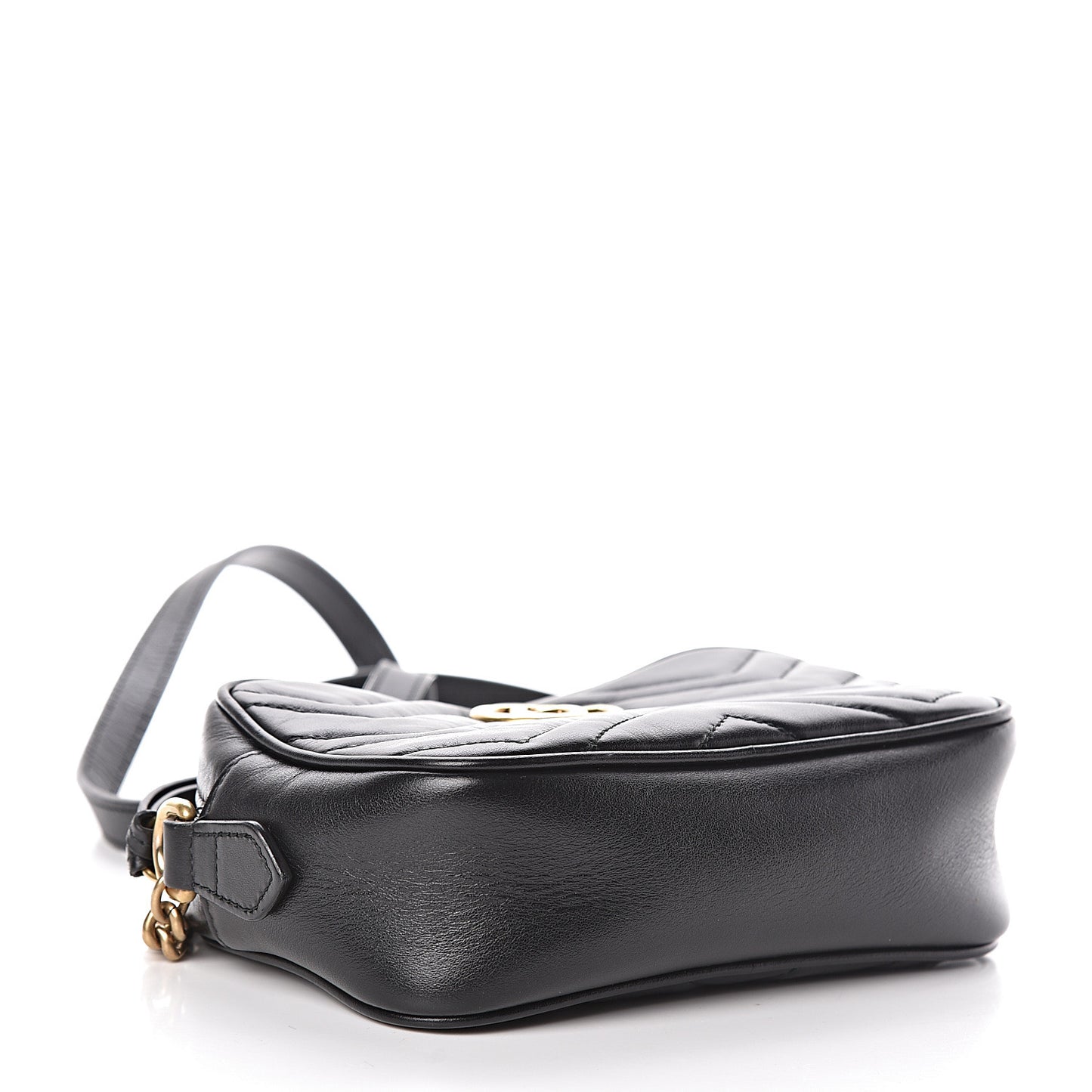 Calfskin Matelasse Mini GG Marmont Chain Shoulder Bag Black