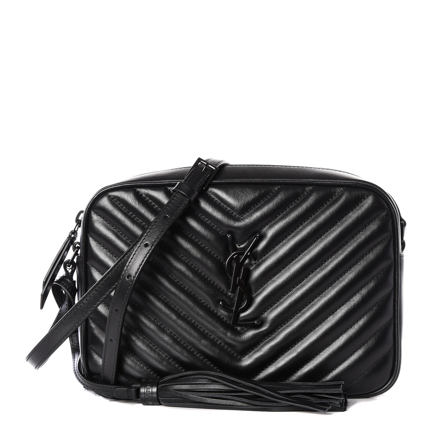 Calfskin Matelasse Monogram Lou Camera Bag Black