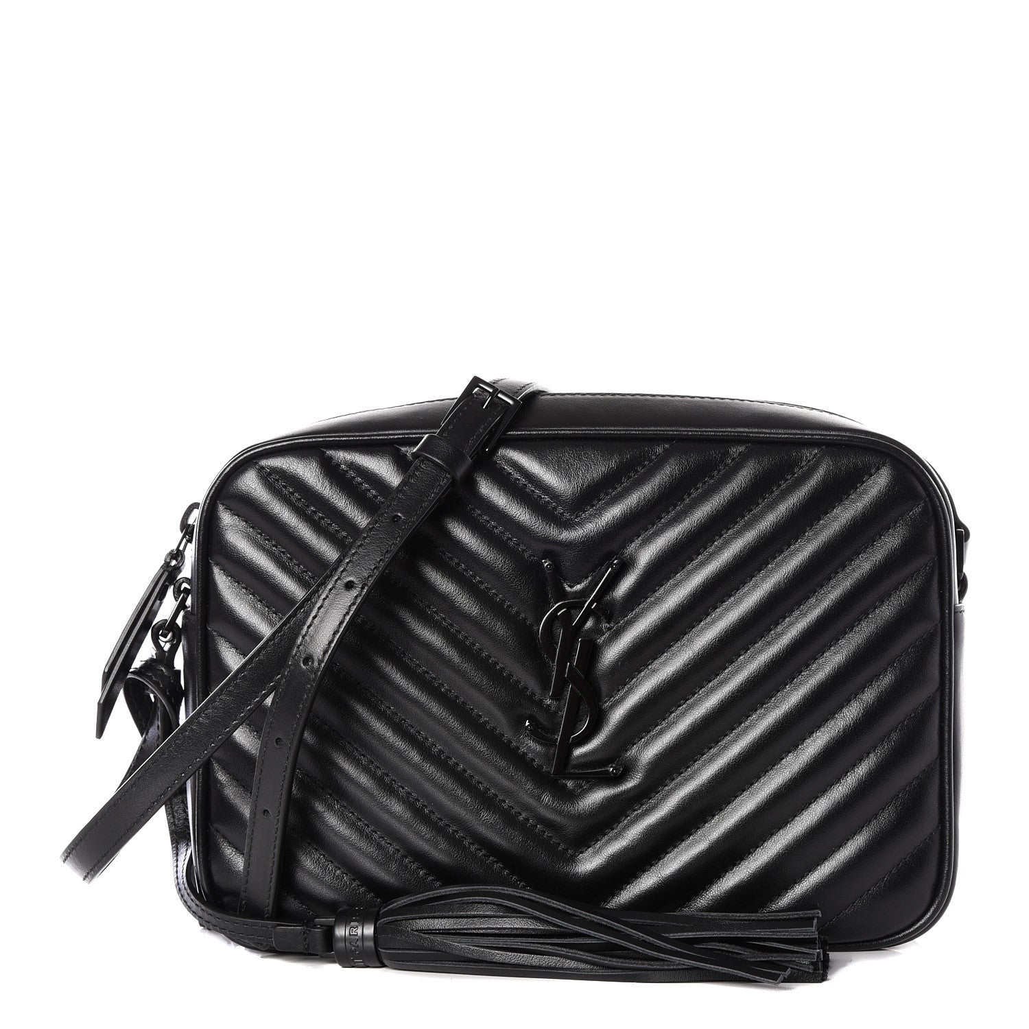 Saint Laurent Calfskin Matelasse Monogram Lou Camera Bag Black 1 of 10