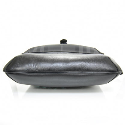 Burberry Nylon Tonal Check Messenger Bag Black 4 of 9