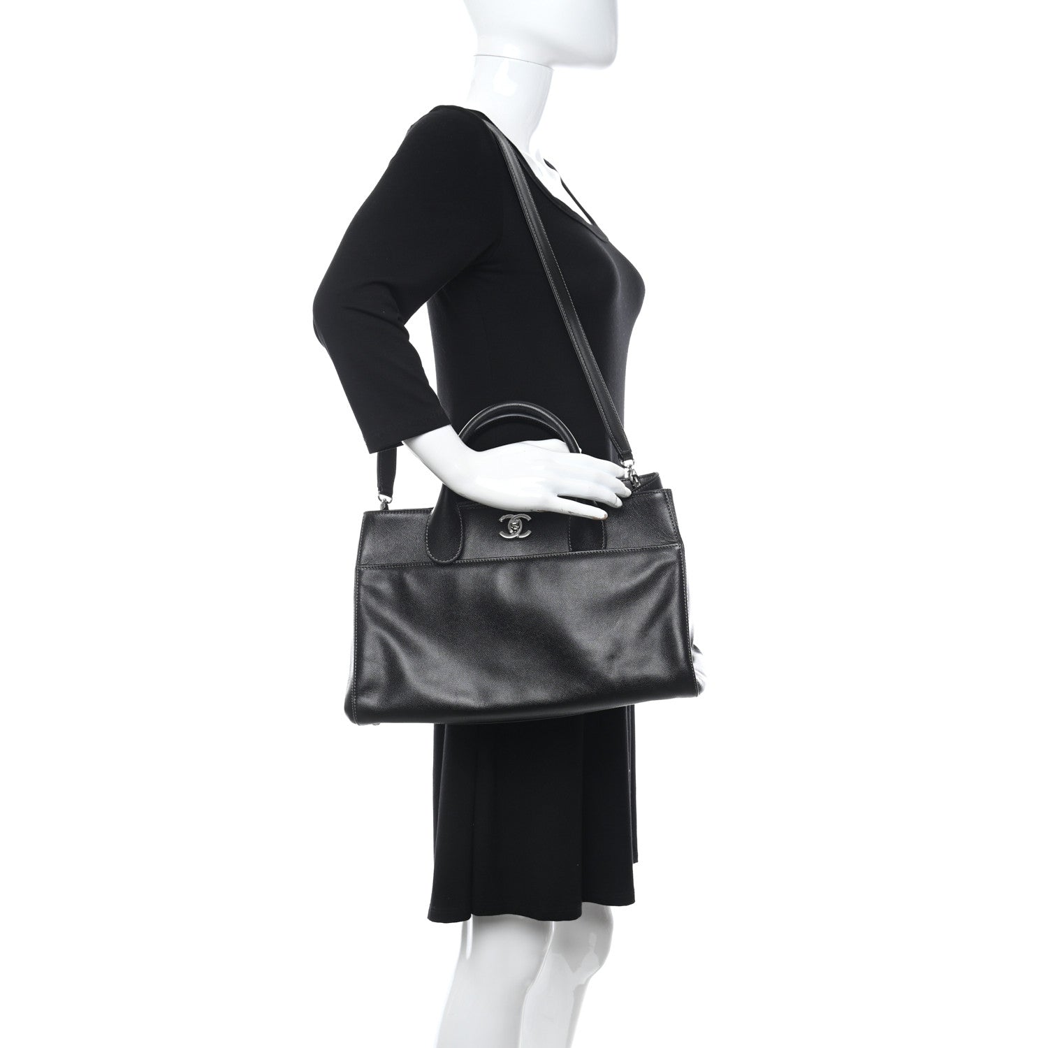 Chanel Caviar Cerf Executive Shopper Tote Black 2 of 17