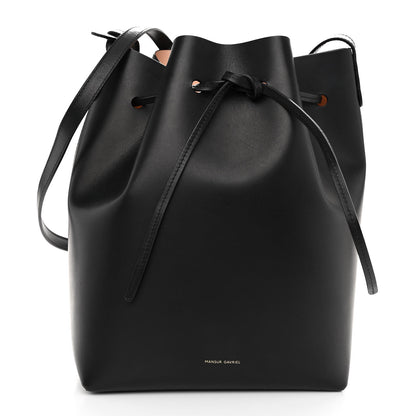 Mansur Gavriel Vegetable Tanned Calfskin Bucket Bag Black Ballerina 3 of 10