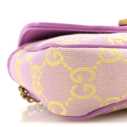 Gucci Monogram Super Mini GG Marmont Shoulder Bag Lilac Yellow 9 of 11