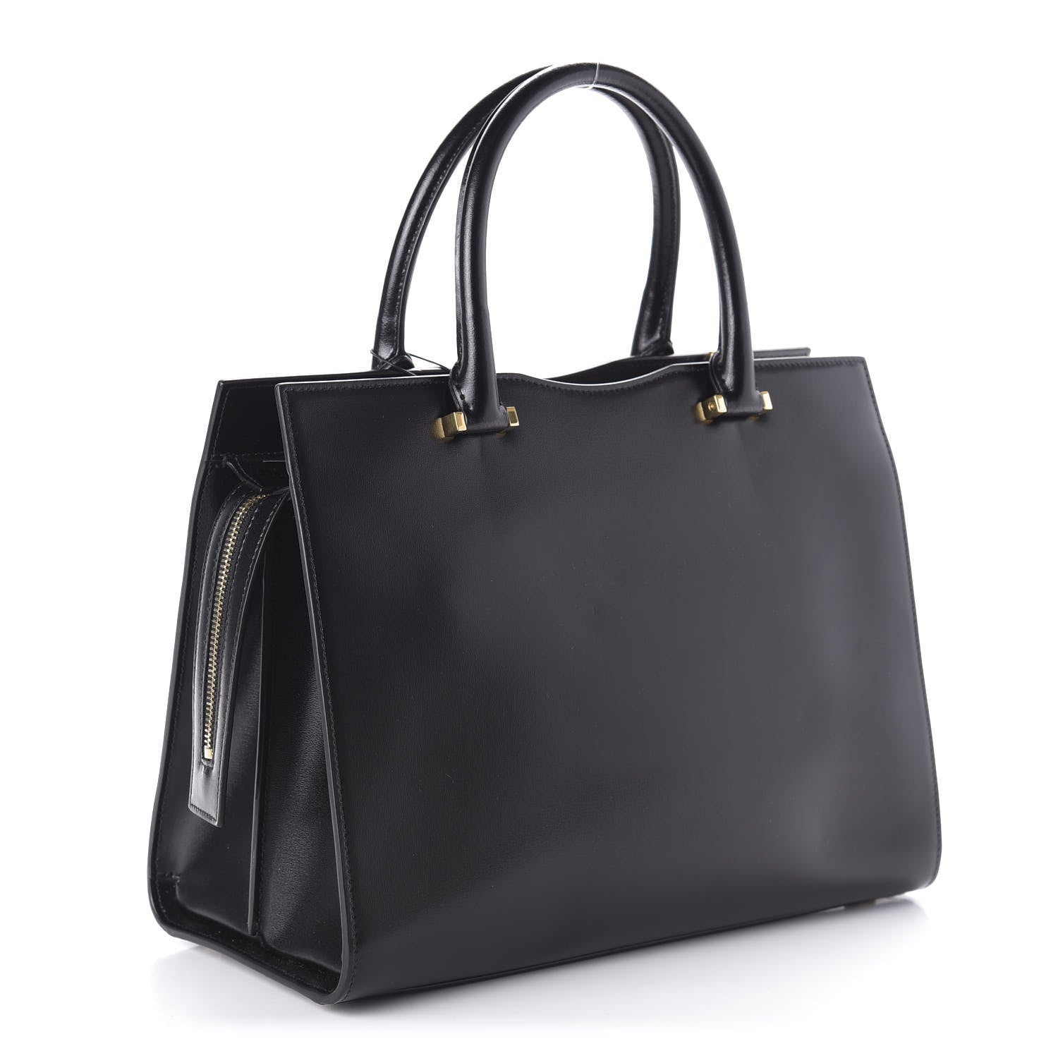 Saint Laurent Shiny Calfskin Medium Uptown Tote Black 3 of 10