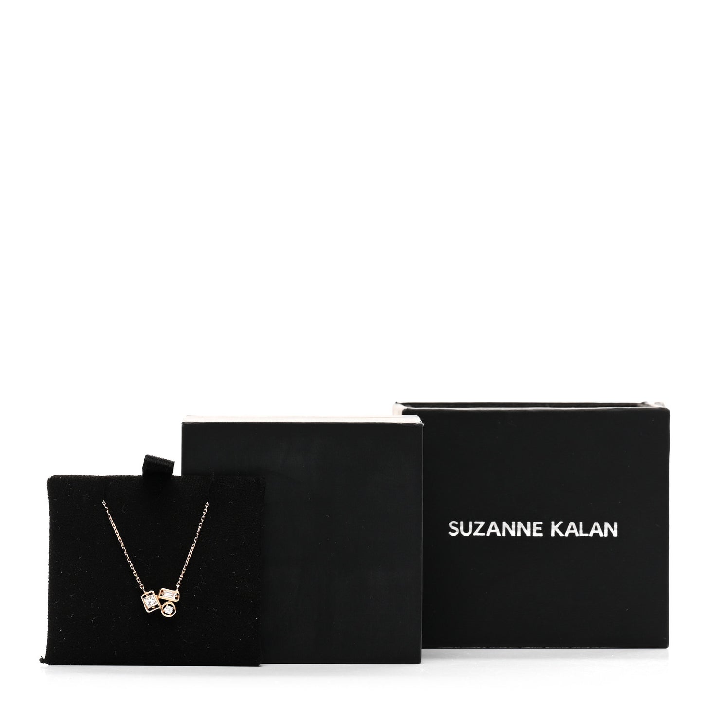 18K Rose Gold Diamond Mini Inlay Pendant Necklace