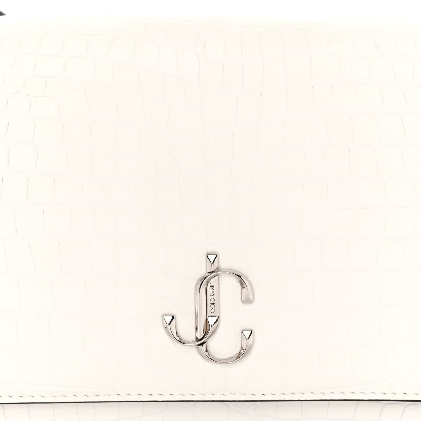 Calfskin Crocodile Embossed Palace Crossbody Latte