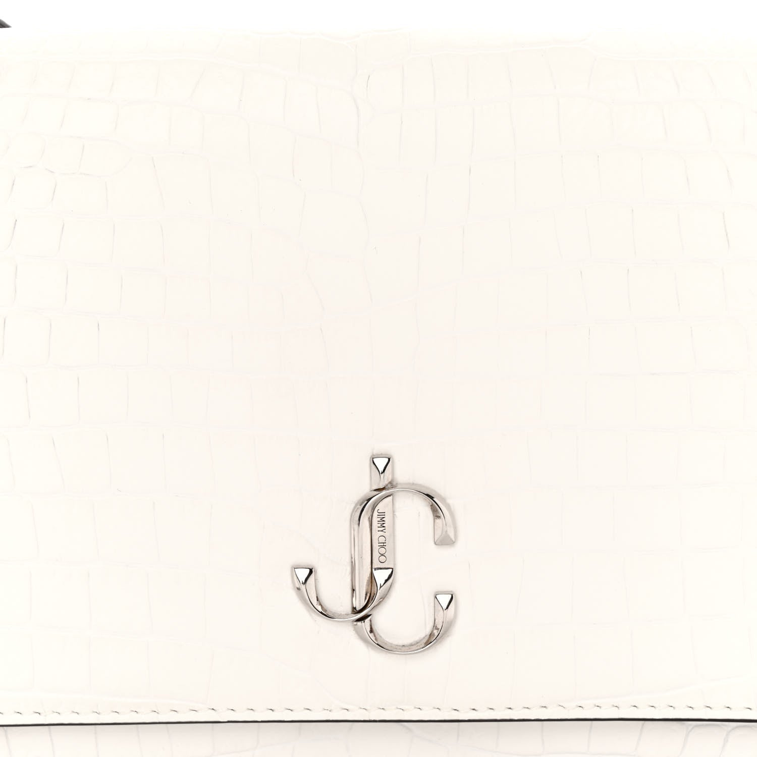 Jimmy Choo Calfskin Crocodile Embossed Palace Crossbody Latte 7 of 11