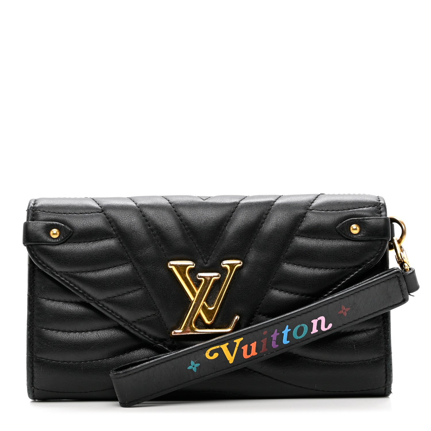 Louis Vuitton Calfskin New Wave Long Wallet Black 1 of 10