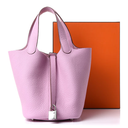 Hermes Taurillon Clemence Picotin Lock 18 PM Mauve Sylvestre 12 of 12