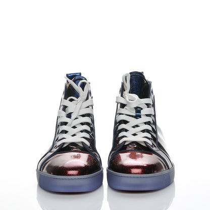 Christian Louboutin Patent Louis Orlato Degrade Sneakers 44 Red Charcoal Blue 2 of 11