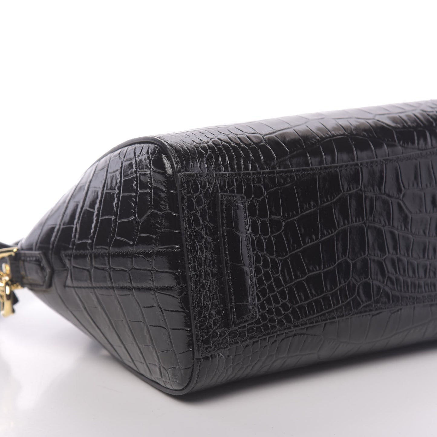 Calfskin Crocodile Embossed Mini Antigona Black