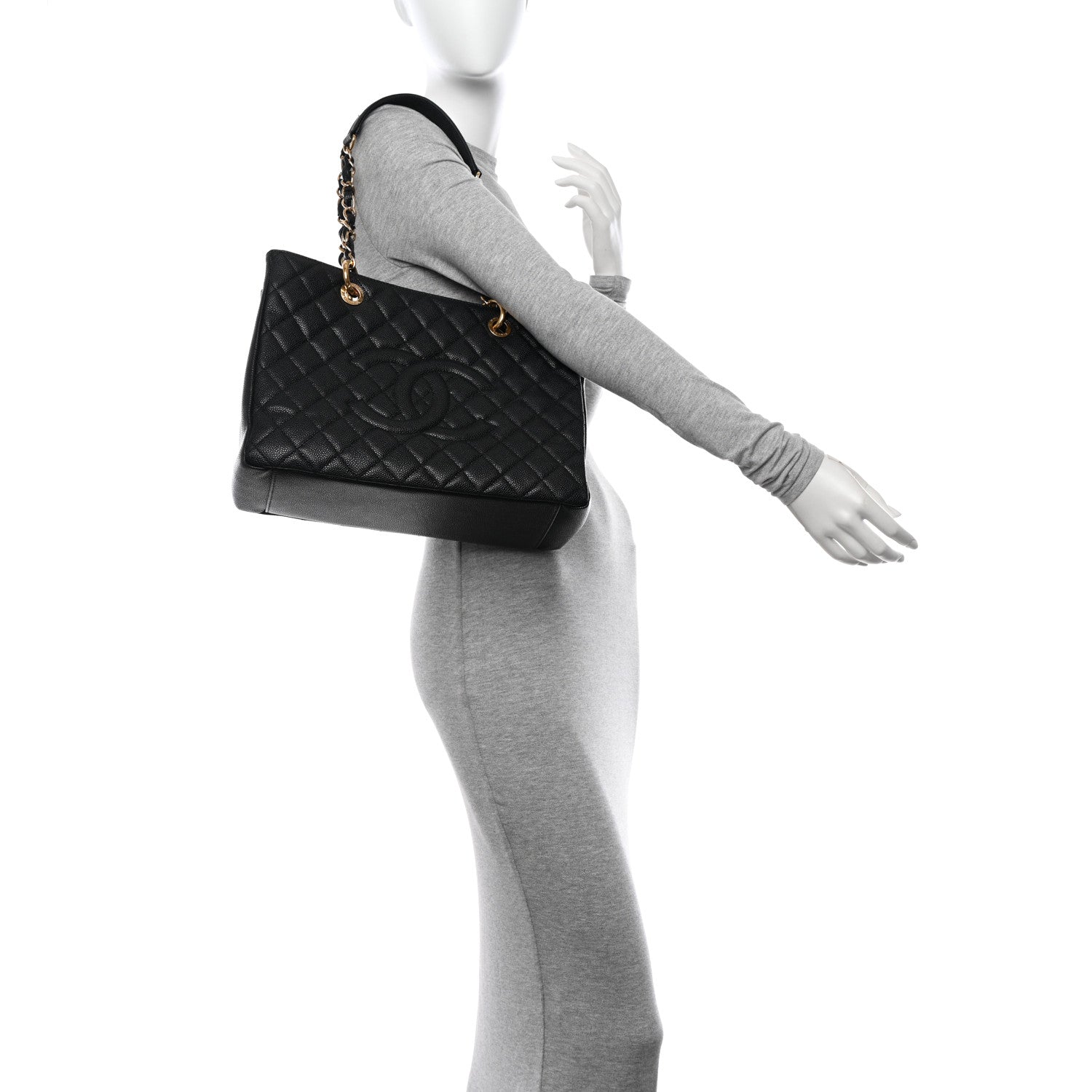 Chanel Caviar Quilted Grand Shopping Tote GST Black 2 of 14