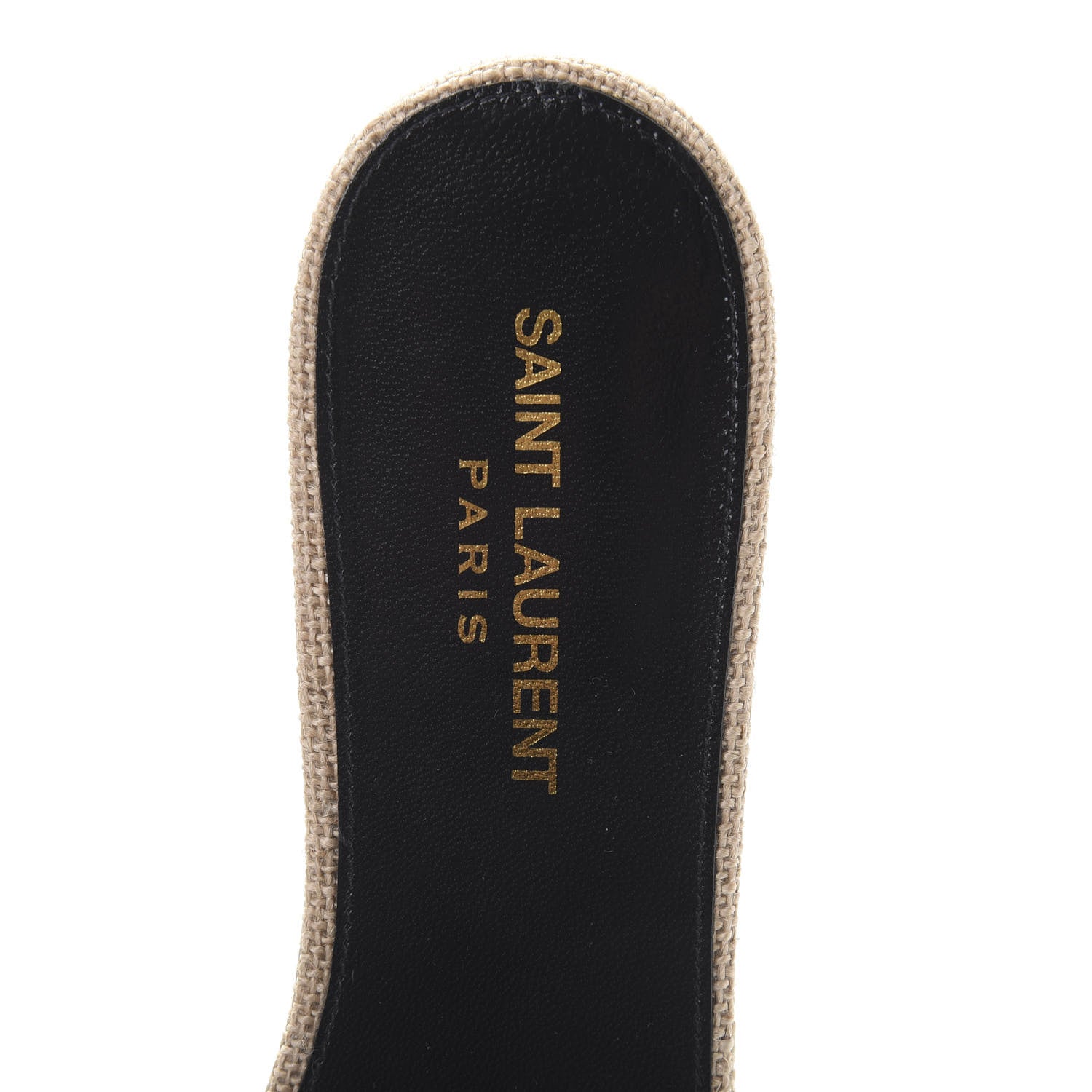 Saint Laurent Calfskin Canvas Tribute 05 Slide Sandals 39 Brown 7 of 11