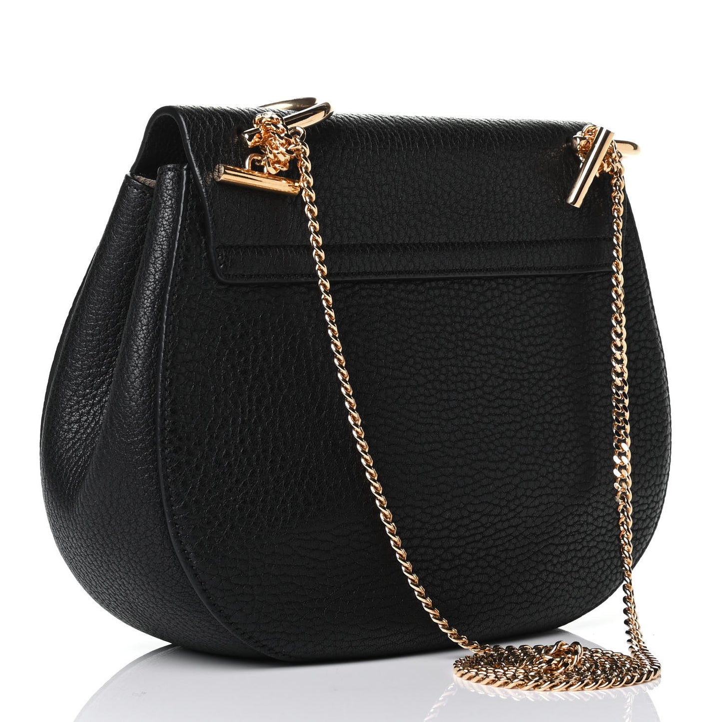 Grained Lambskin Drew Shoulder Bag Black
