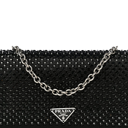 Prada Crystal Mini Wallet Chain Black 7 of 9