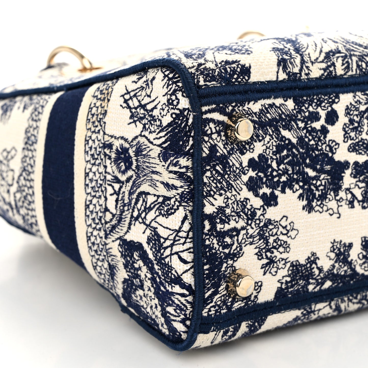 Toile de Jouy Embroidered Medium Lady D-Lite Blue