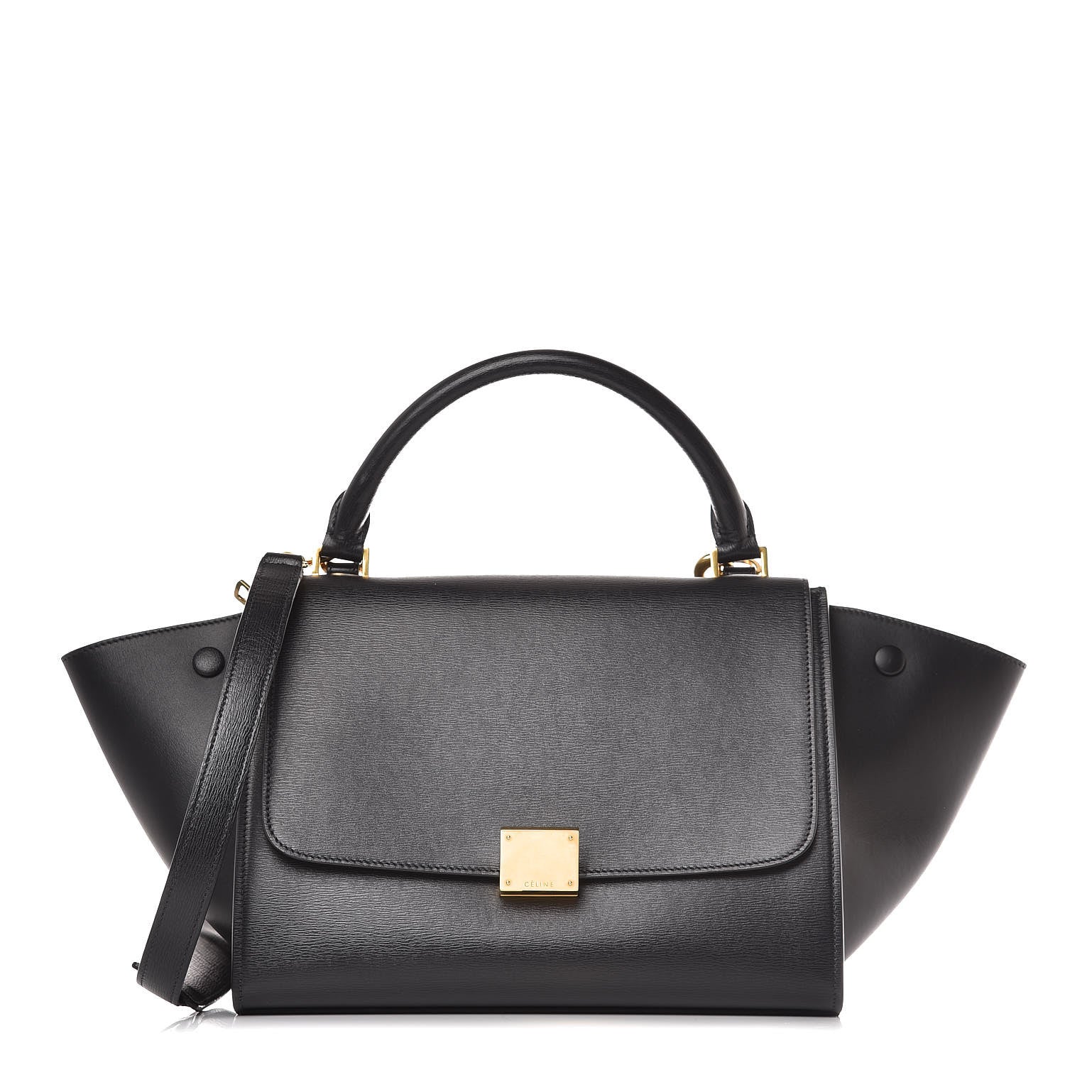 Celine Liege Calfskin Small Trapeze Black 1 of 8