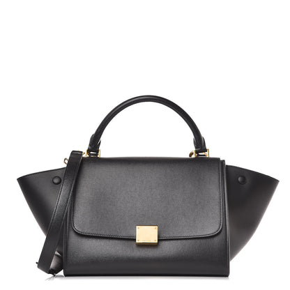 Celine Liege Calfskin Small Trapeze Black 1 of 8