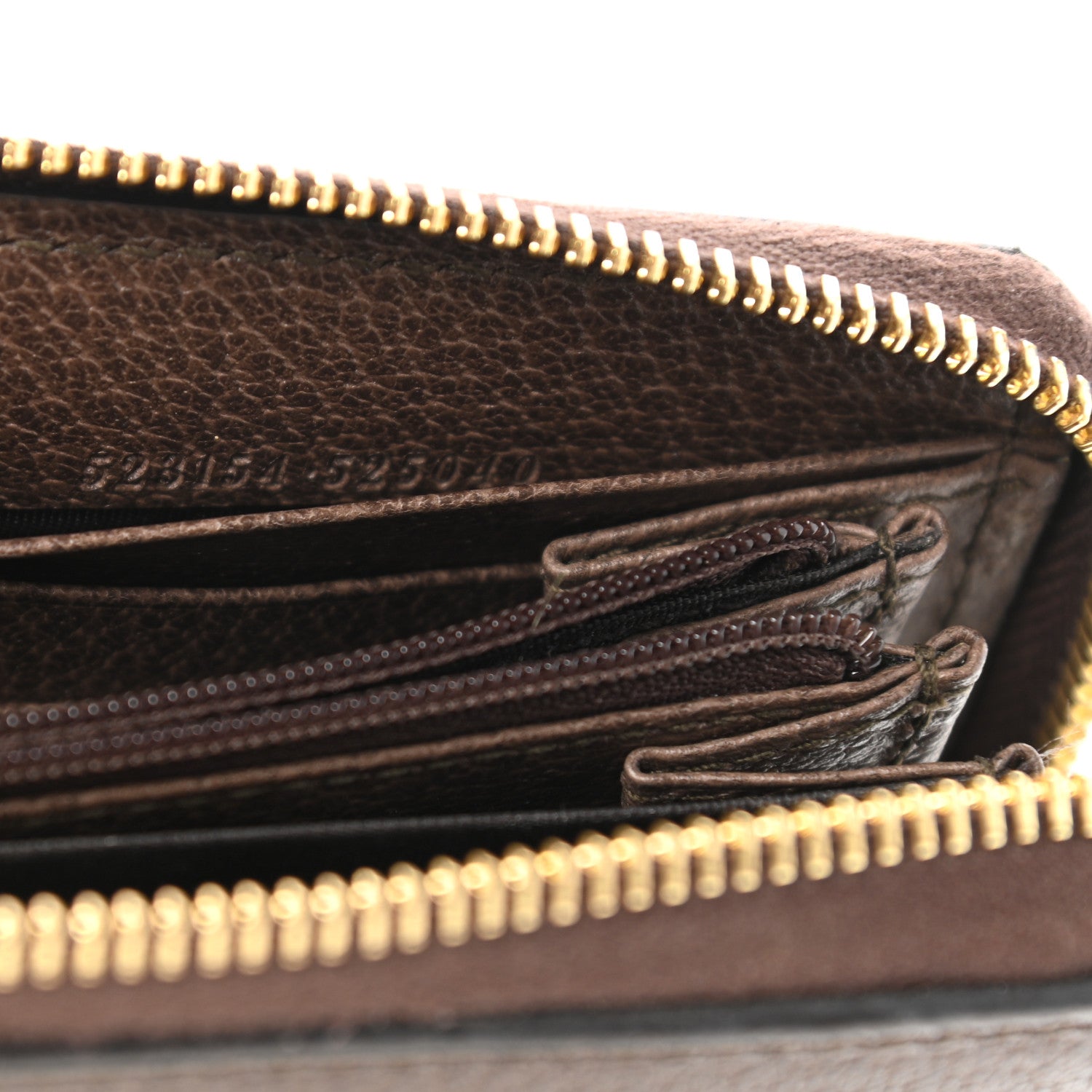 Gucci GG Supreme Monogram Web Ophidia Zip Around Wallet Brown 7 of 8