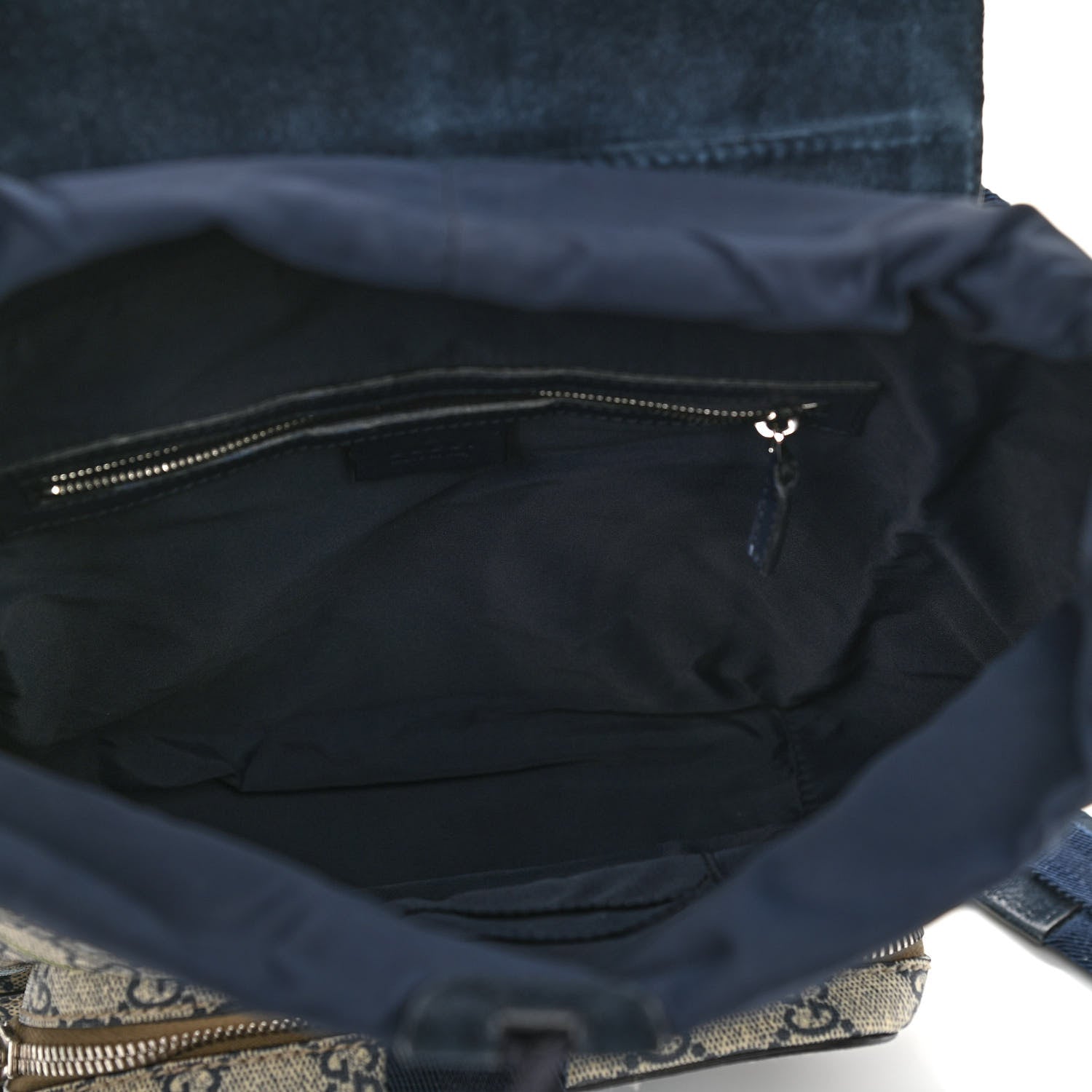 Gucci GG Supreme Monogram Blooms Small Single Buckle Backpack Beige Blue Navy 5 of 10