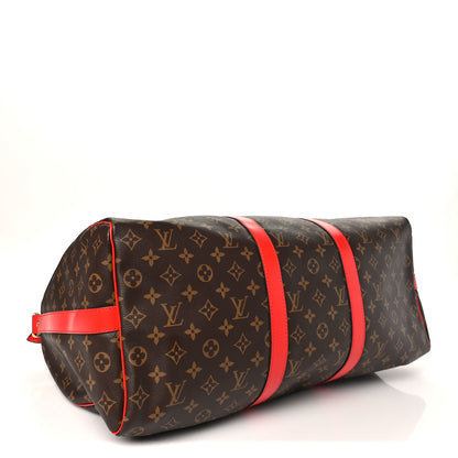 Louis Vuitton Calfskin Monogram Keepall Bandouliere 50 Coquelicot 3 of 8